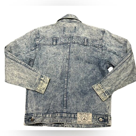 Vintage Ruffini Women’s Size Medium Acid Washed Jean Jacket Unique PocketSleeves - Picture 4 of 10